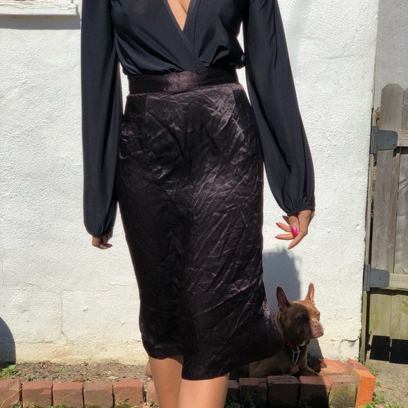 Ruffle Tail Satin Skirt - Picture 3 of 8